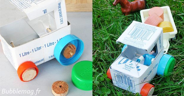 fabriquer un tracteur en boîtes de lait