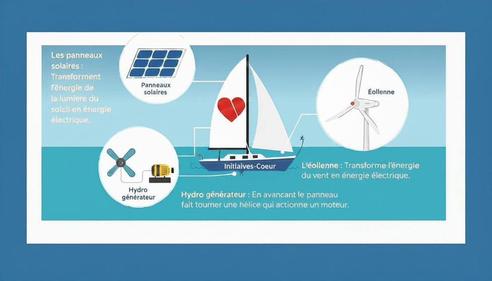 l'énergie à bord d'un bateau d'Initiatives-Cœur