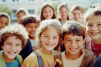 Groupe d’enfants souriants à l’école