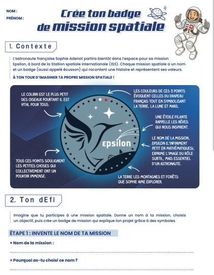 Fiche pédagogique Comme un astronaute